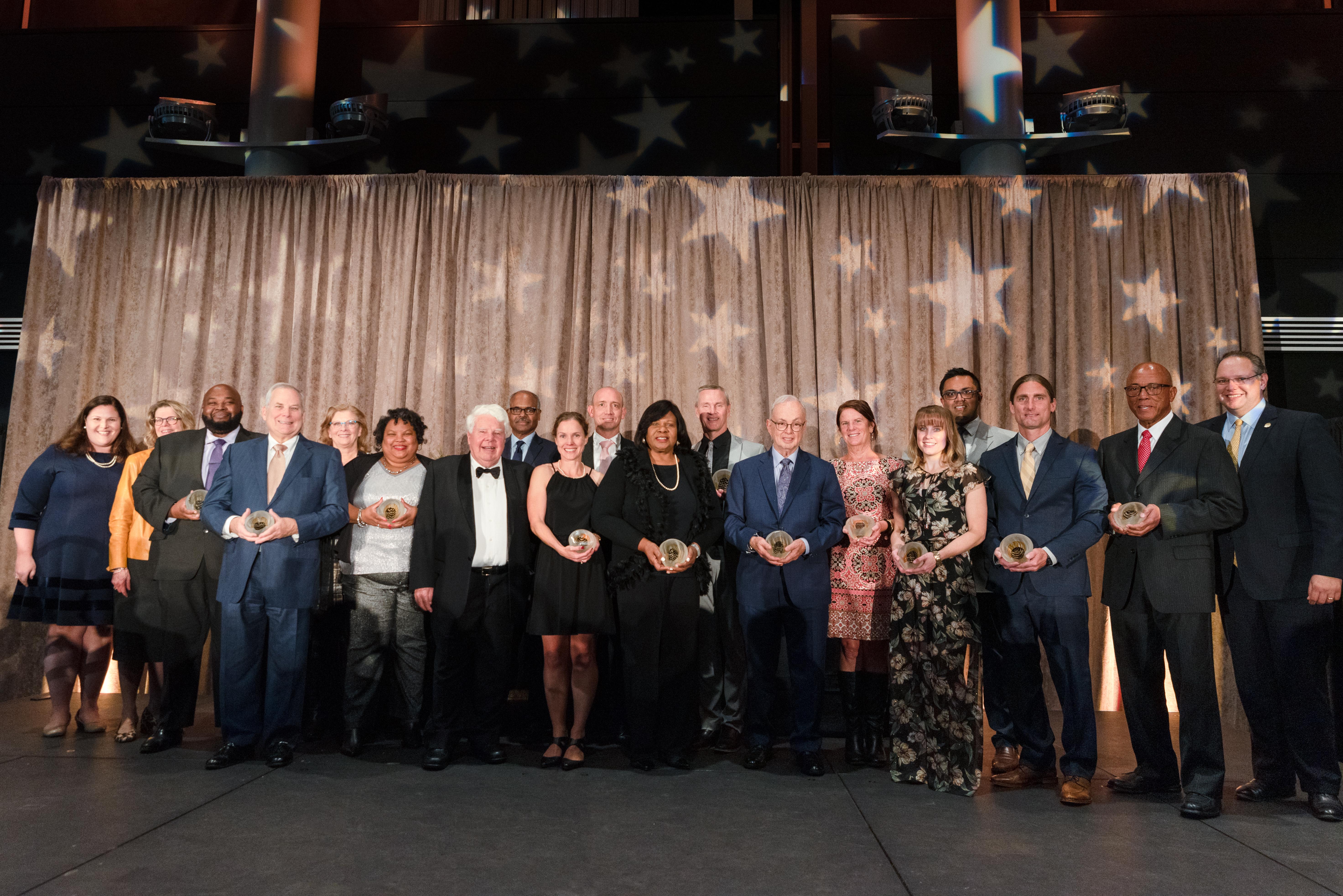 A photo of the winners of the 2019 Alumni Stars awards