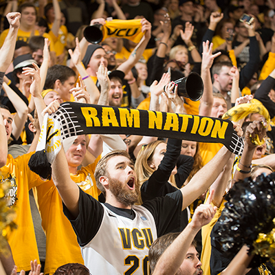 Basketball fans cheering