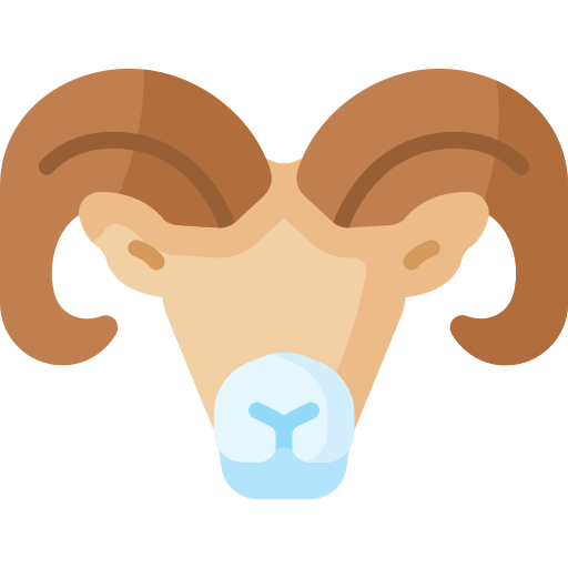 Vector drawing of a ram head