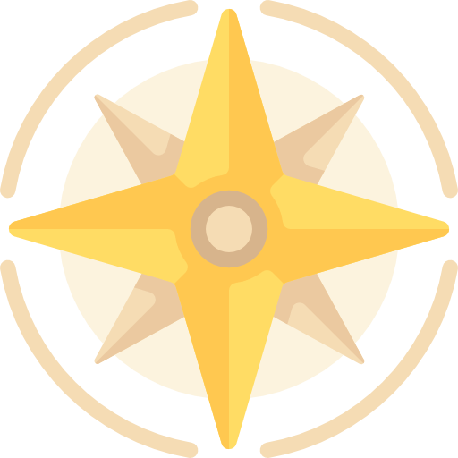 Vector drawing of a gold compass